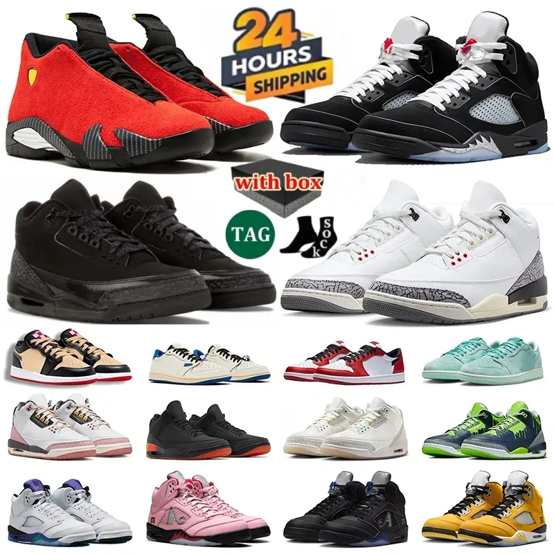 Ahorra a lo Grande en Compras al por Mayor de Zapatillas De Baloncesto 1S  3S 5S 14S Para UNC Black Metallic Reimagined Cemento Fuego Rojo Red Outdoor 