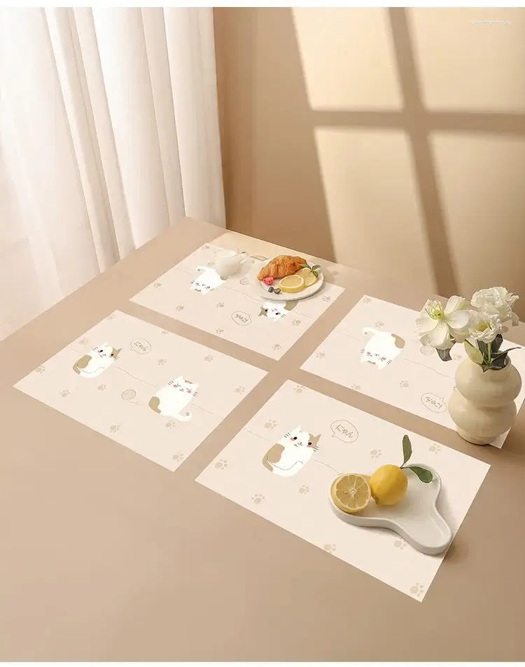 Masa paspasları sevimli tek kullanımlık yemek paspası açık