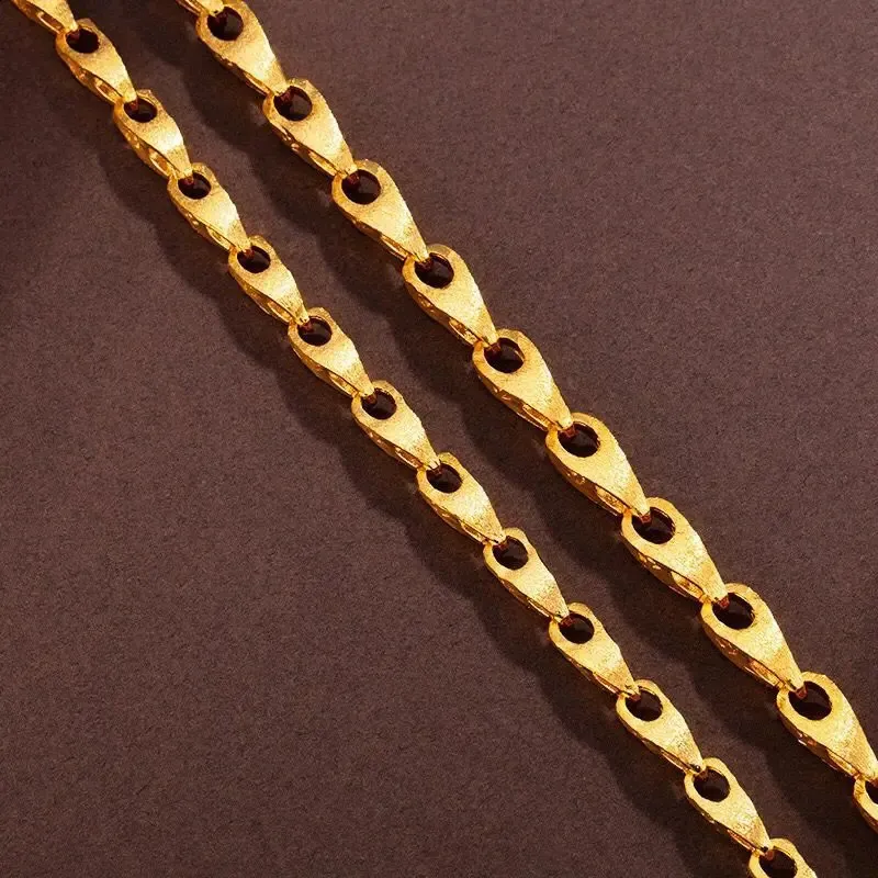 Xp Gold Chain XP Jewelry 24k Pure Gold Color Melon Seed Chain Necklace For Men, 60 cm ...