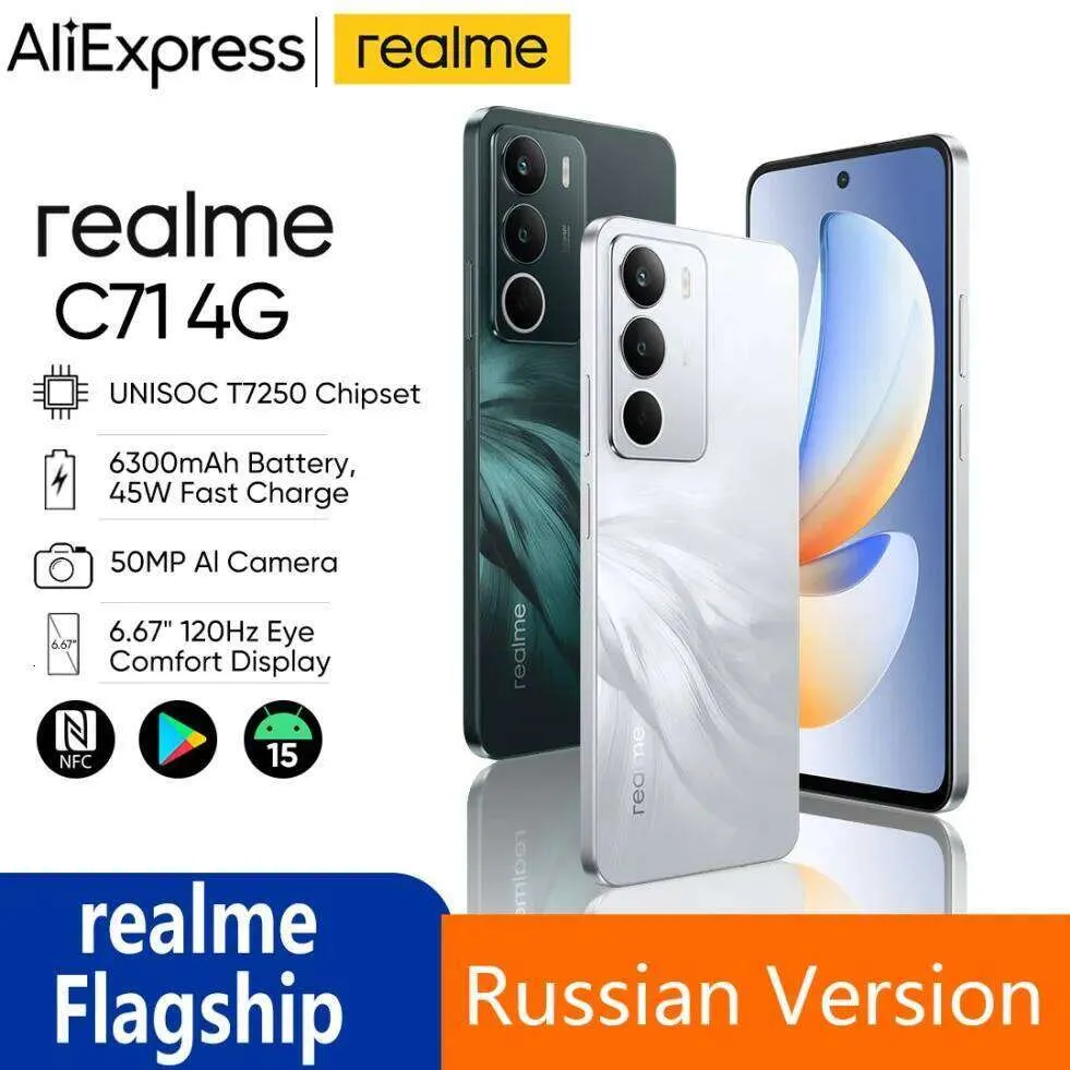 スマートフォン本体 realme C71 NFC New Packaging Realme C71 Smartphone 256GB Storage 6300mAh From