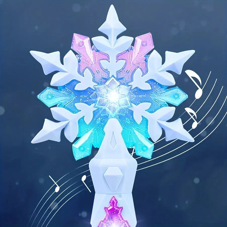 Varita De Princesa De Copo De Nieve Con Luz Y Sonido – Set De 2 Varitas Brillantes Para Cosplay, Fiestas, Halloween Y Juegos De Rol Infantiles