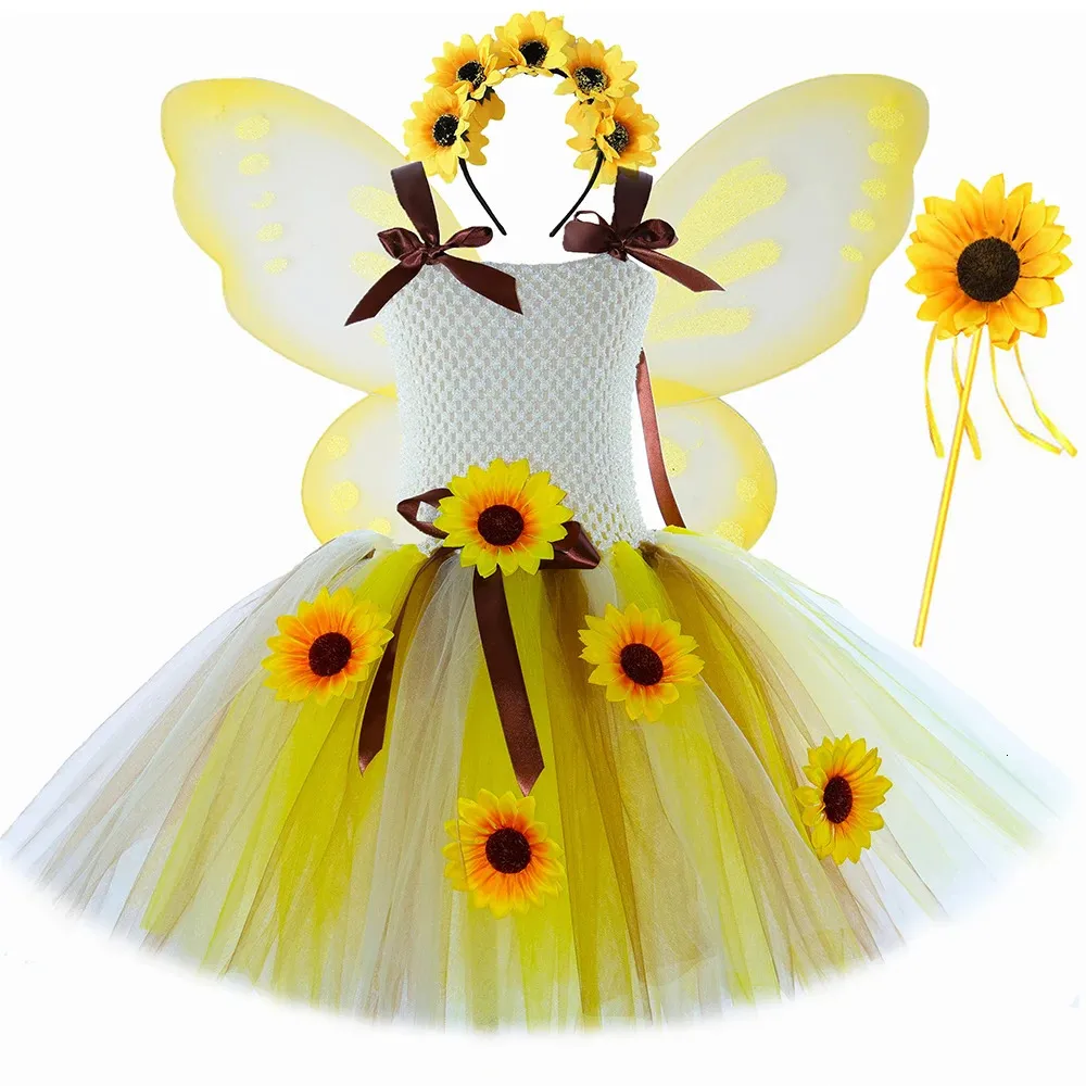 Sunflower Fairy Costume For Girls Fall Autumn Sun... From 11,53 €