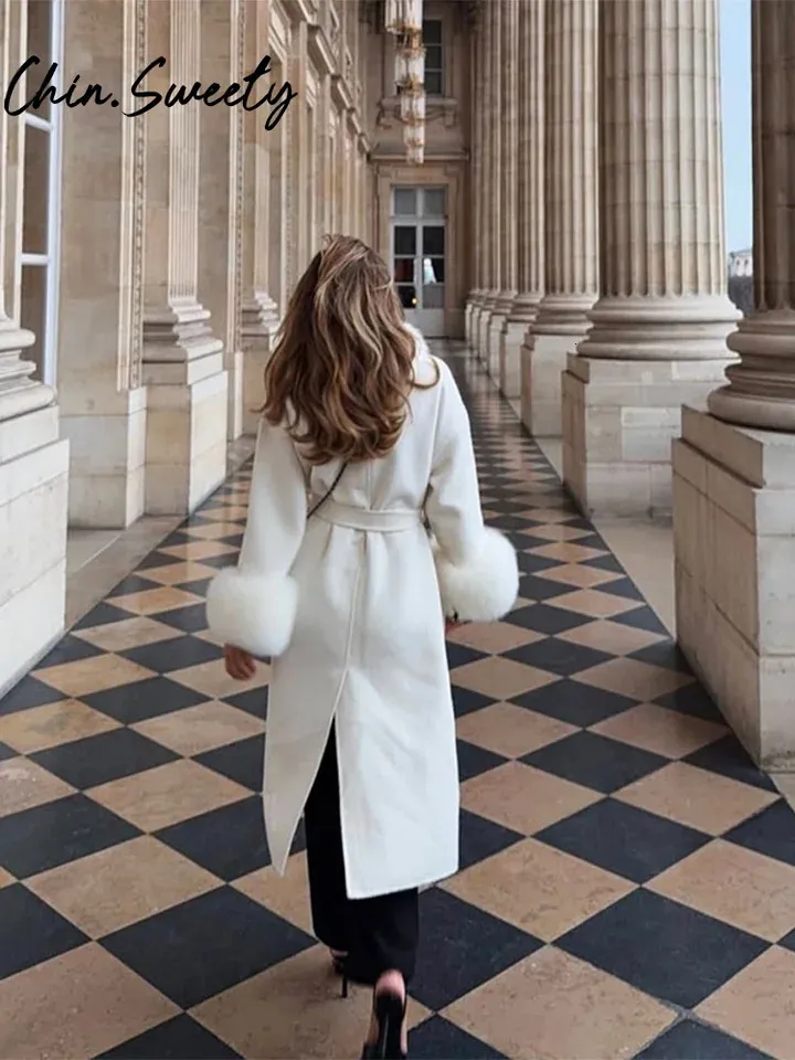 Cappotto Di Lana Da Donna Di Design Giacca Lunga Di Lana Slim F Con Va Regolabile Con Collo In Vera Pelliccia Di Volpe La Primavera Da 193,75 € | DHgate