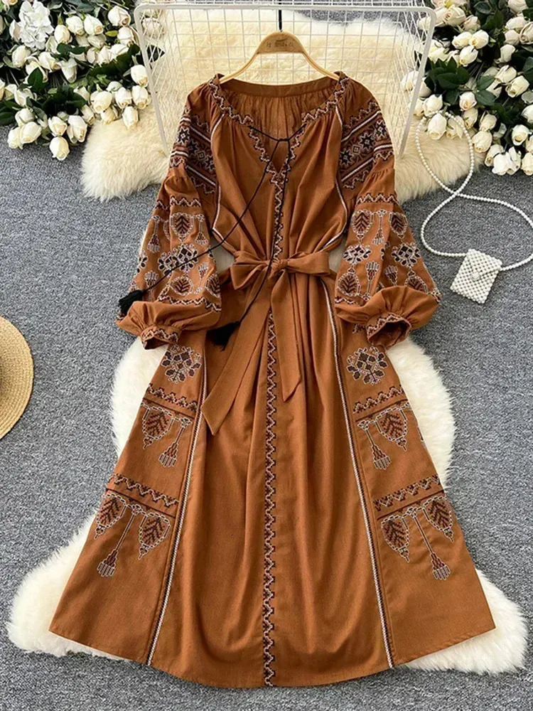 shopee bohemian dress Embroidered Lantern Sleeve With Tie... From Bigwang02, $39.7 In Bulk Size:10_XL Sleeve Length(cm) loungewear for women Rotate - Sleeveless Floral