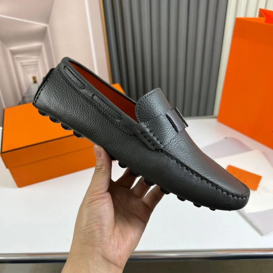Lederen schoenen voor heren instappers casual stijlvolle combo ademende lage top outdoor gereedschap schoenen antislip wandelen werkschoenen, Khkai, 39 EU