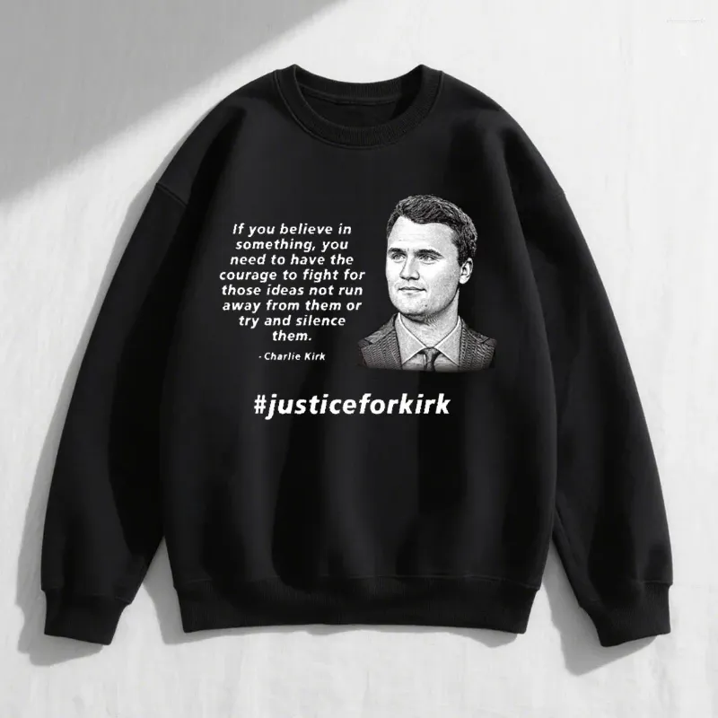 Men's Hoodies Charlie Kirk Black Hoodie Tribute 1993-2025 Sweatshirt Never Stop Speaking The Truth Merch Crewneck Men/women Hoody