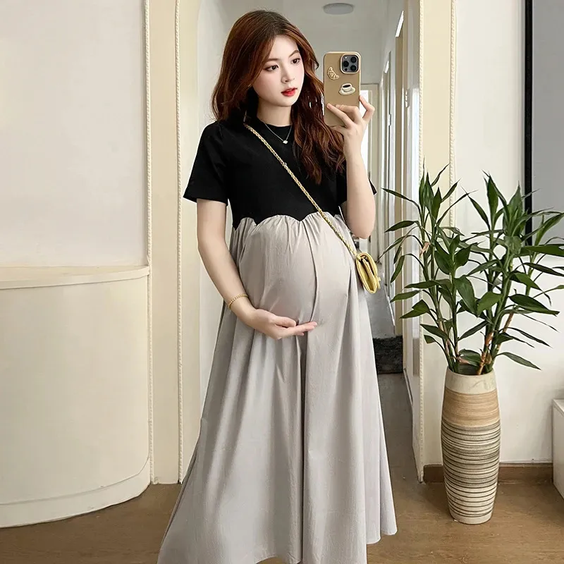 french grey maternity dress Angel Maternity Donna Maternity & Nursing Flip Dress In Grey