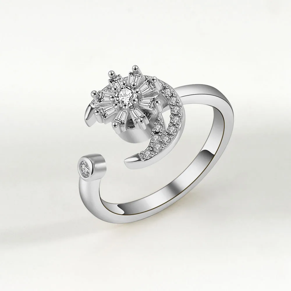 New Rotating Ring Set for Men and Women, Anxiety Relief Open Ring ...