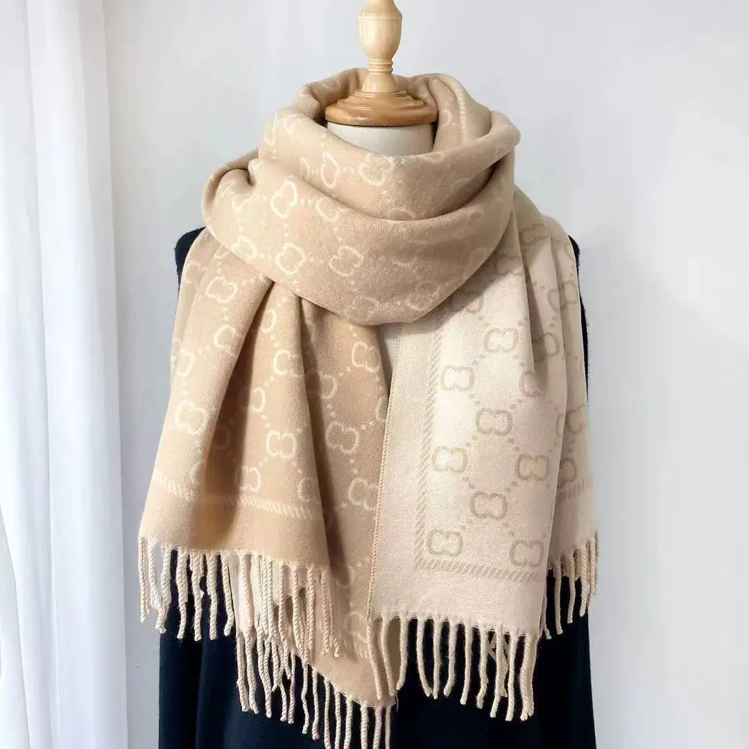 Designer Scarf Luxury Soft Wool Autumn Cotton Warm Shawl For Women ...