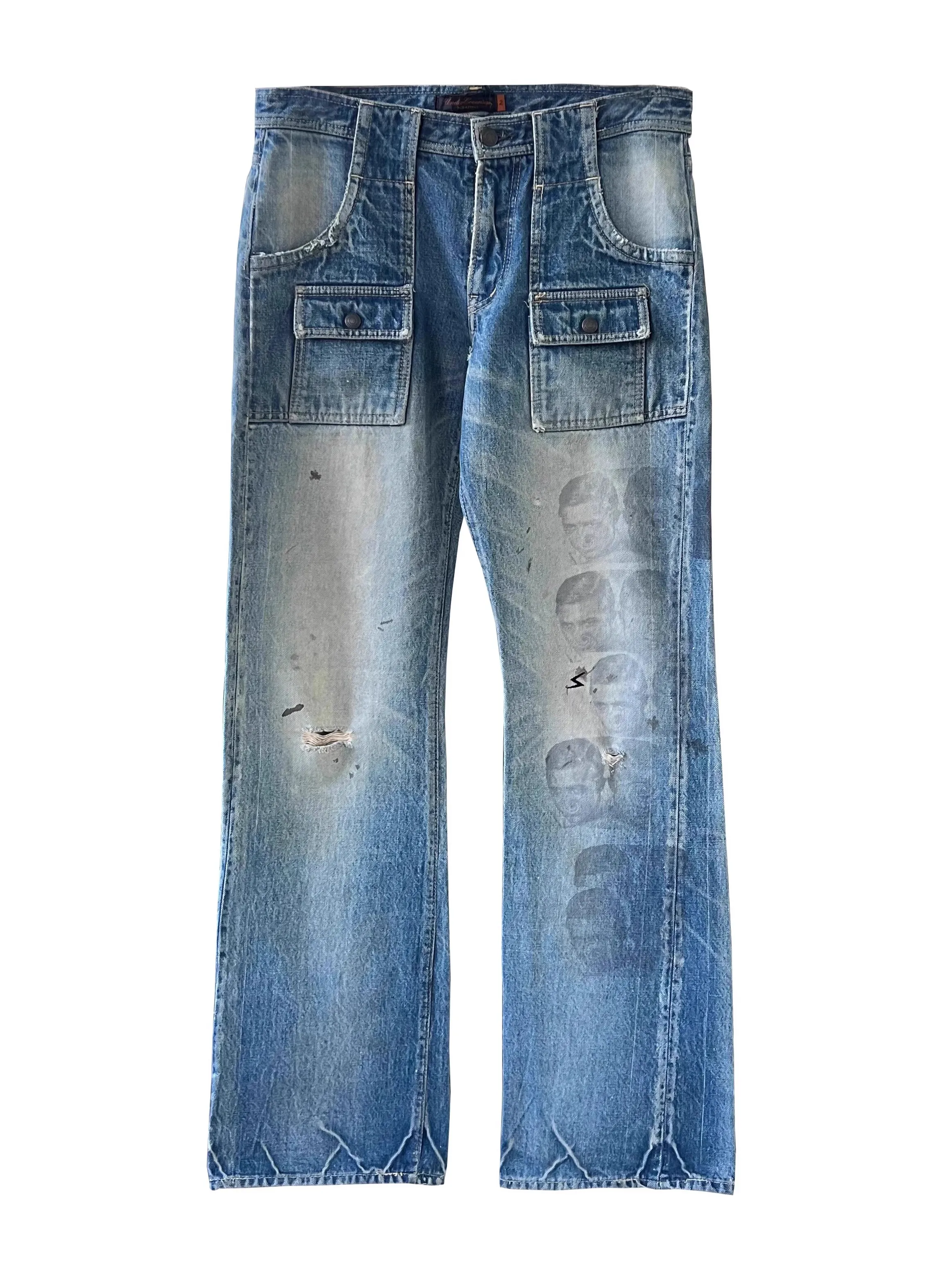 Undercover Mens Flared Jeans Vintage Washed Denim From Picus