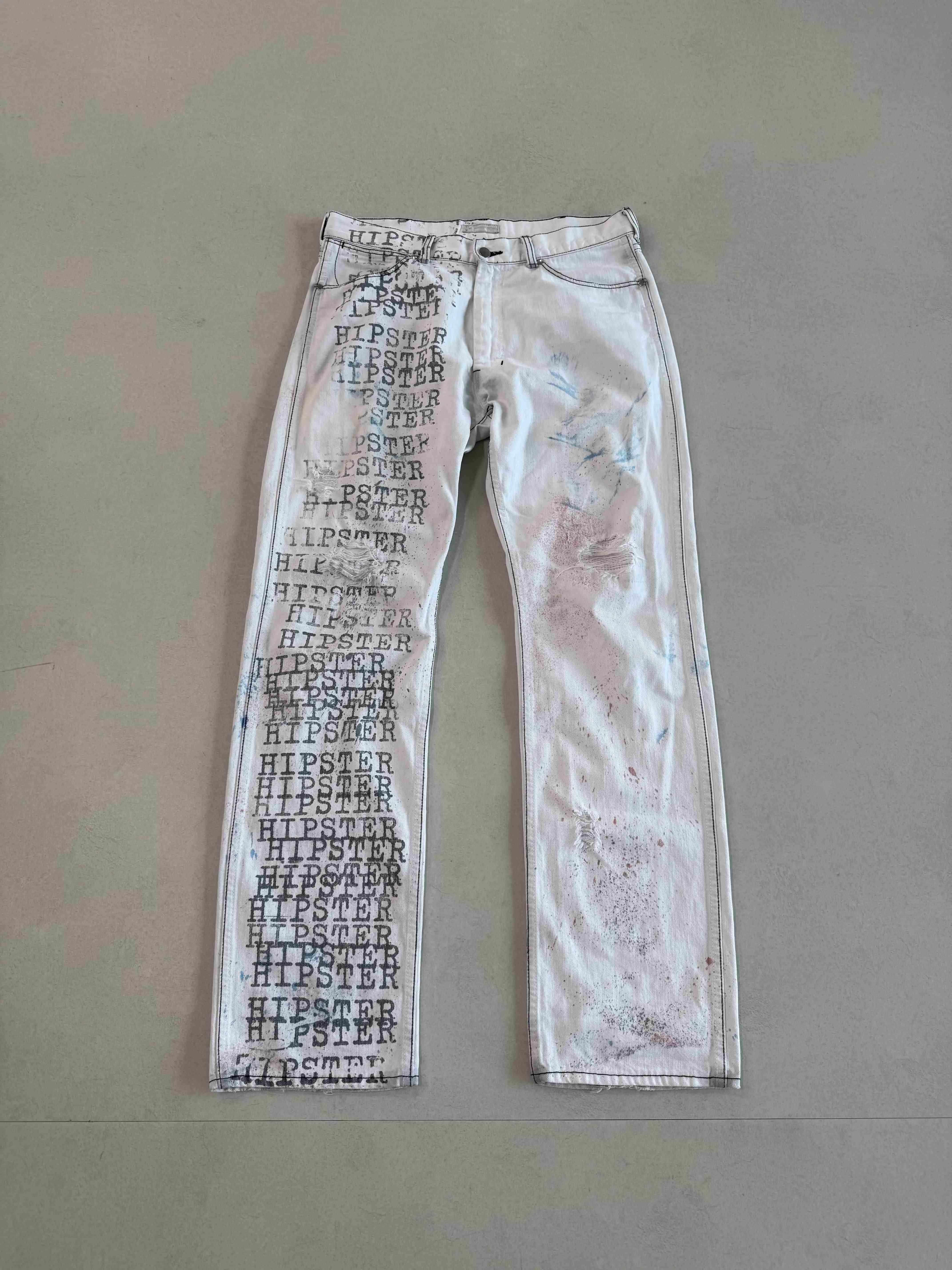 Mens Jeans NumberNine 02ss Ink Splash Print... From 81,8 € | DHgate