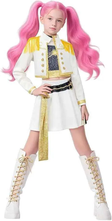 Costume Complet Cosplay Kpop Rumi Zoey Mira Pour Fille - Tenue De Scène Avec Accessoires - Halloween, Spectacle, Fête Déguisée