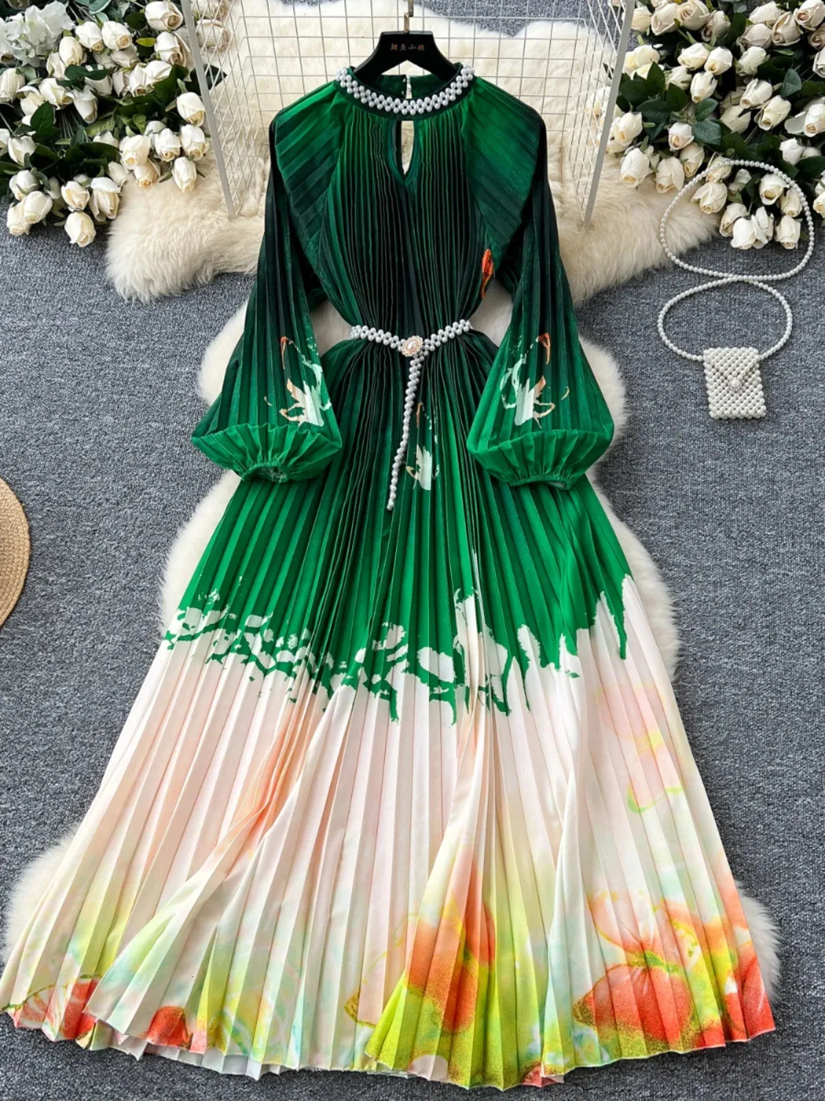 korean fashion sweater dress Oversized knee-length sweater dress for winter
