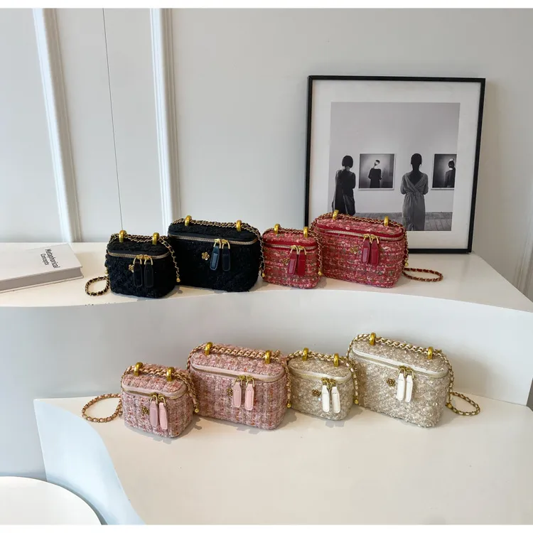 Mini Box Handbag Designer Chain Bag: New Small Square Cross Body Mini Box Bag for Women ...
