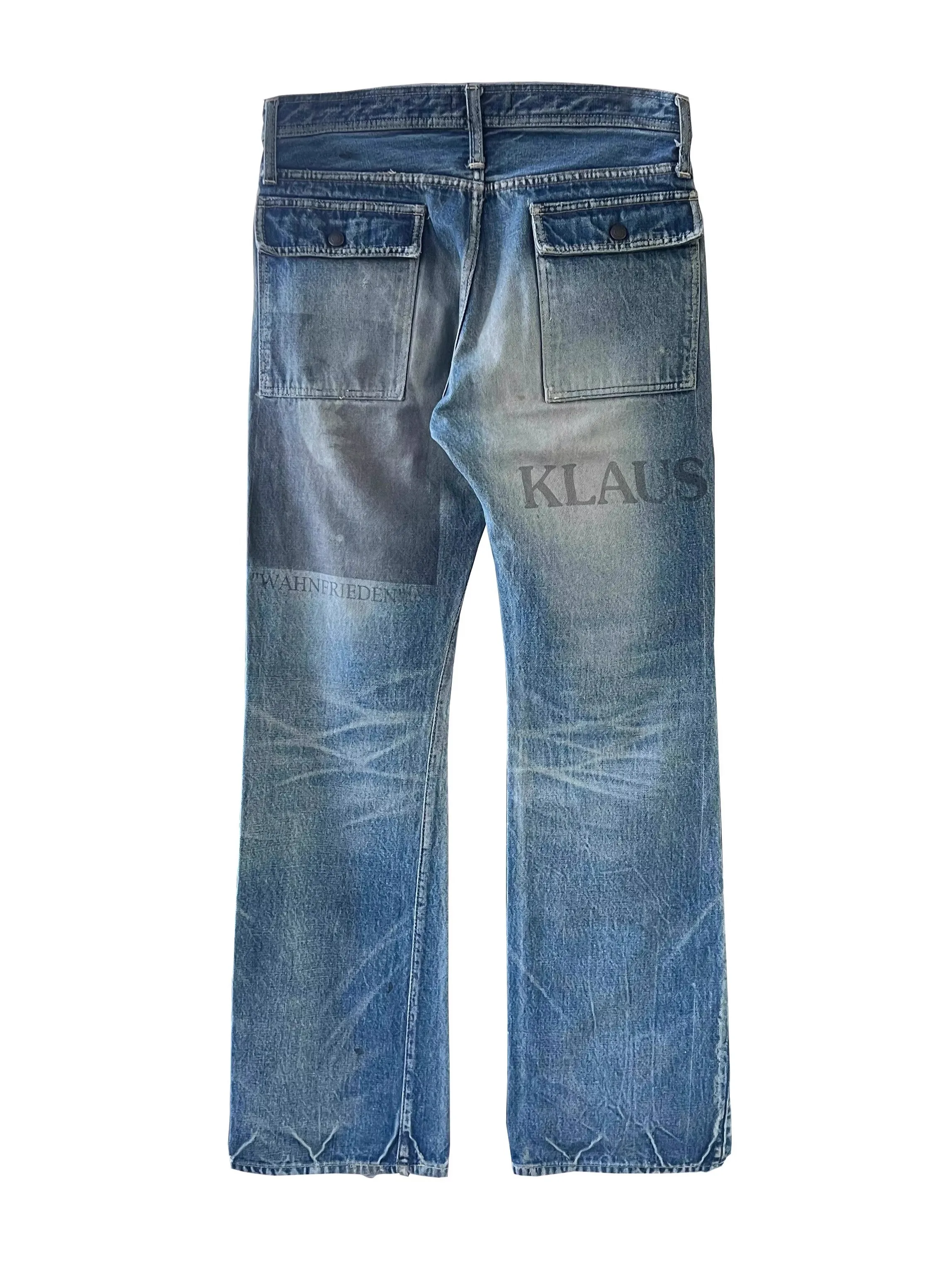 Undercover Mens Flared Jeans Vintage Washed Denim... From Picus 