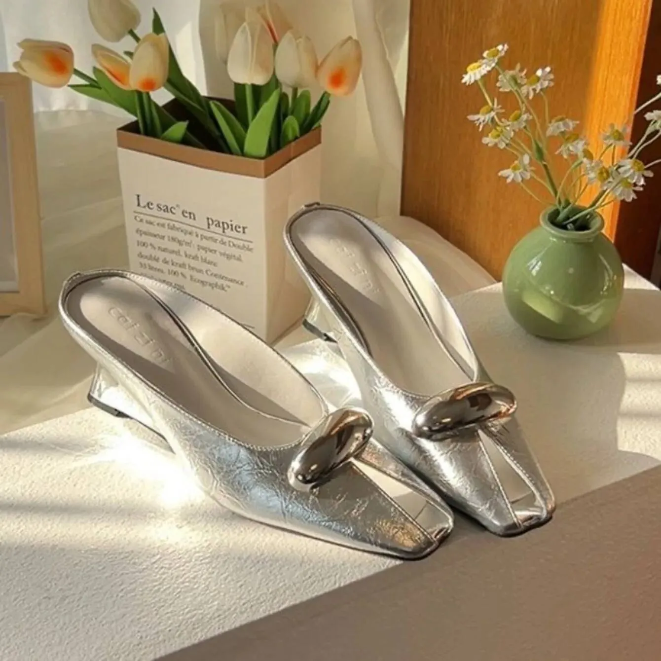 Women's Platform Mule Sandals Comfortable Wedge Outdoor Shoes_voghion.com