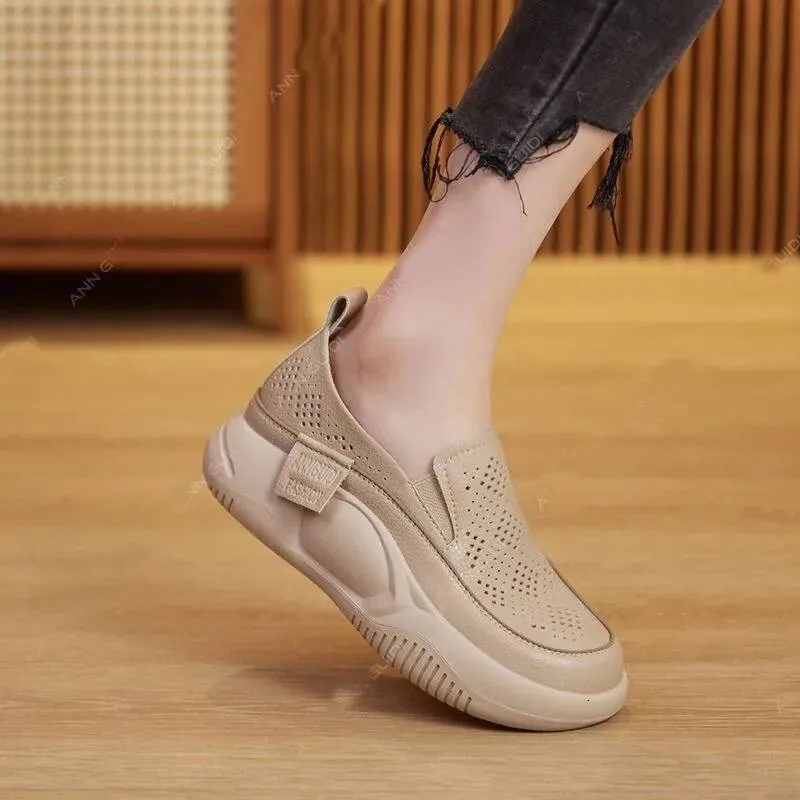 Women Platform Casual Slip On Shoes Fashion Ladies Chaussure Soft-soled Femme Loafers Woman Sneakers Ddmysaturn_desvips.com