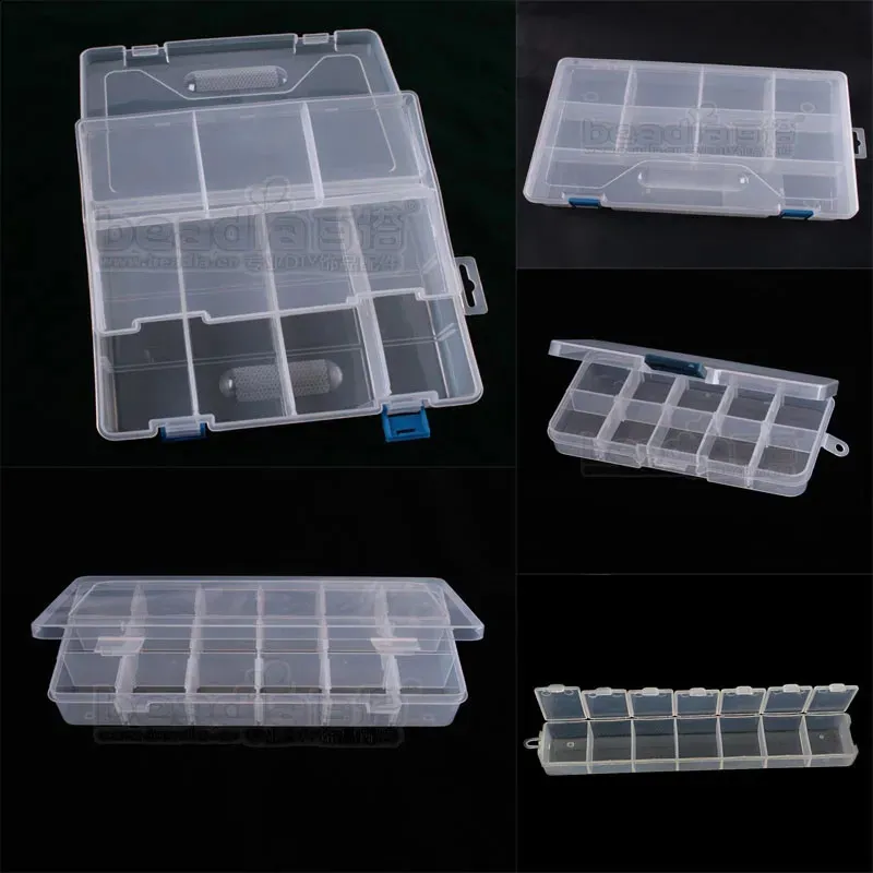 7 Compartment Plastic Jewelry Plastic Compartment Box For Bead Rings ...