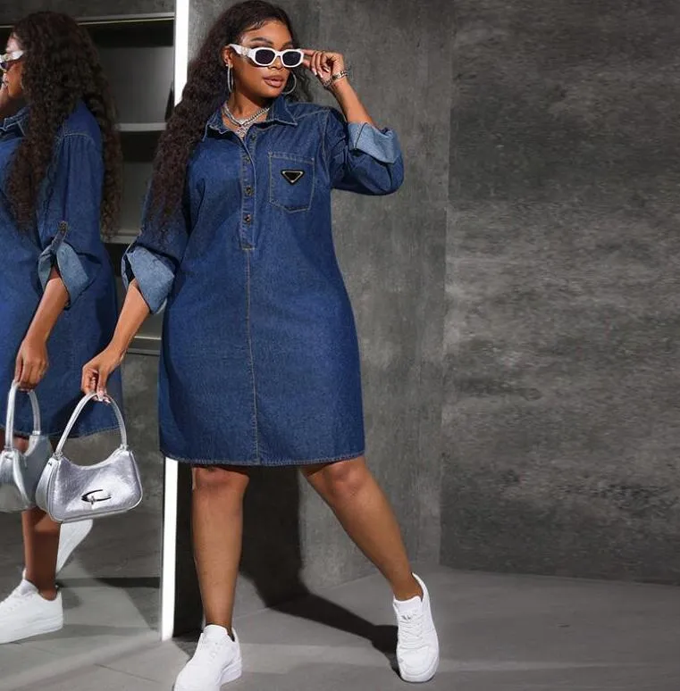 designer denim dresses Knee Length Women's Midi Dress Denim Shirtwaist For Women Up To 77% Off Lyst zip closure ensures a clean Designer Denim Dresses & Jumpsuits
