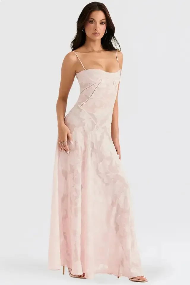 fishbone halter dress crushed flower dress Floral Patchwork Spaghetti Strap Backless A Line Summer Sexy Elegant Party Dresses 250919BJ d244