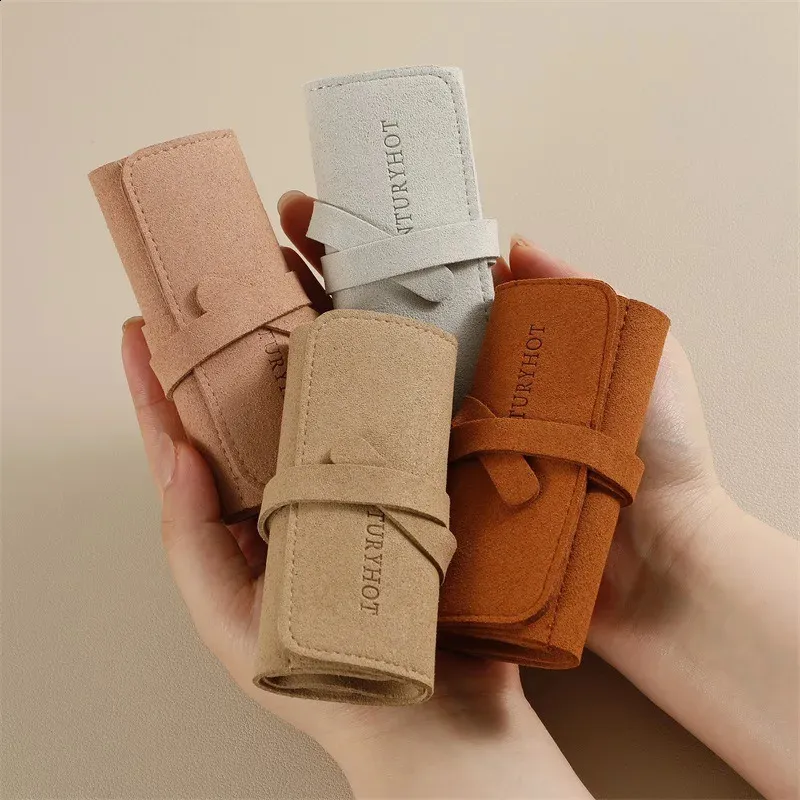 Borsa Portagioie Da Viaggio Pieghevole – Organizer In Pelle PU E Raso Per Orecchini, Collane E Bracciali – Rosa - 4