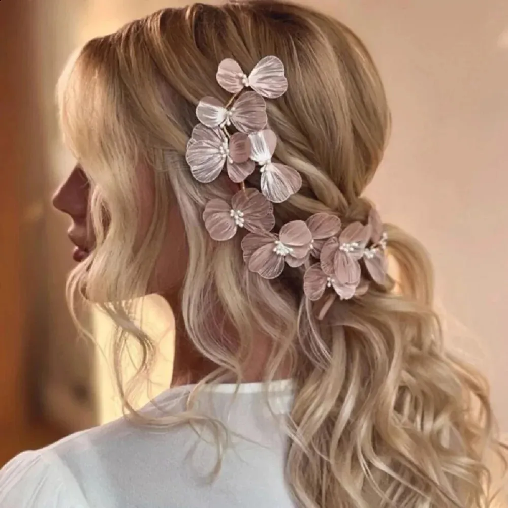 Flower Hairband Bridal Pearl Crystal Headband Wedding Hair  display picture 3