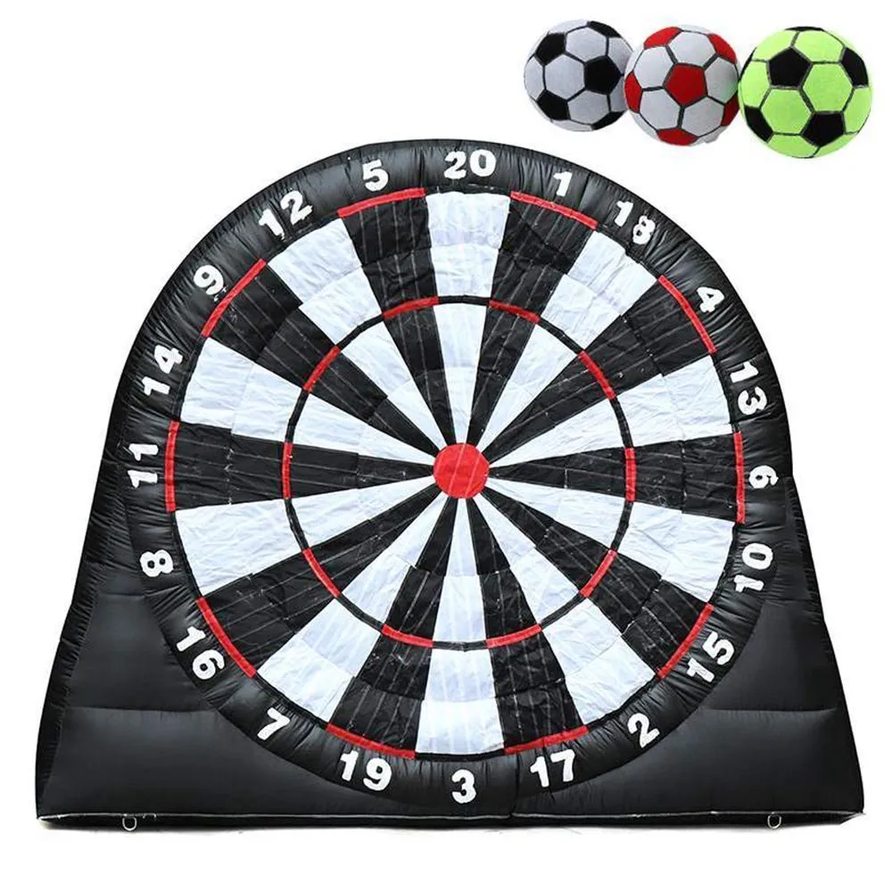 Jeu De Fléchettes Gonflables Géant EJIA - Cible Football 3m - Avec Souffleur Et Balles Velcro