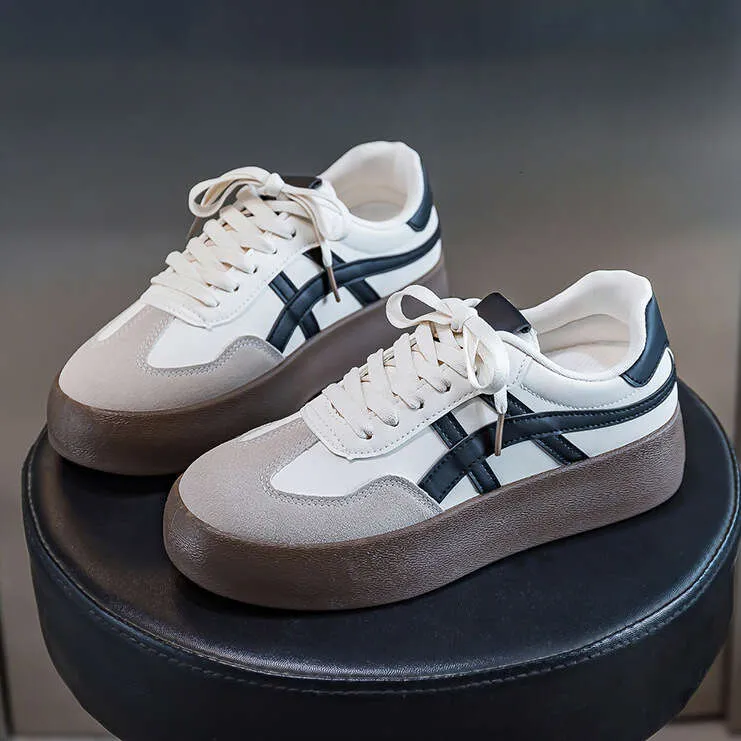 Niche Sneakers Men Women, White For Spring And Autumn, Women's Thick-Soled Student Training Shoes, Casual Shoes F8861_voghion.com