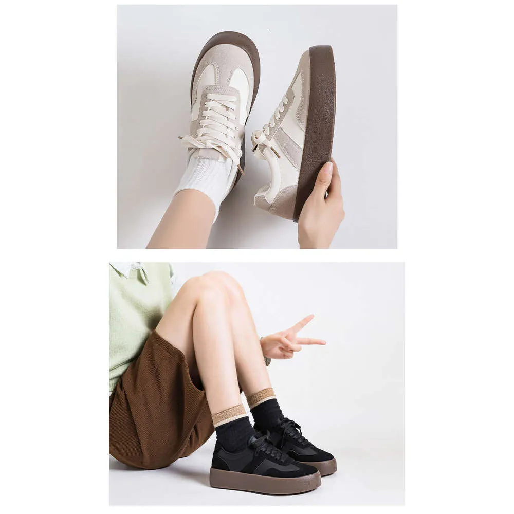 Women's Designer Golf Trainers White Versatile Thick-soled Shoes_voghion.com