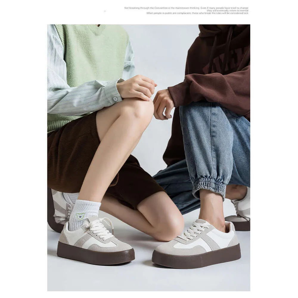 Women's Designer Golf Trainers White Versatile Thick-soled Shoes_voghion.com