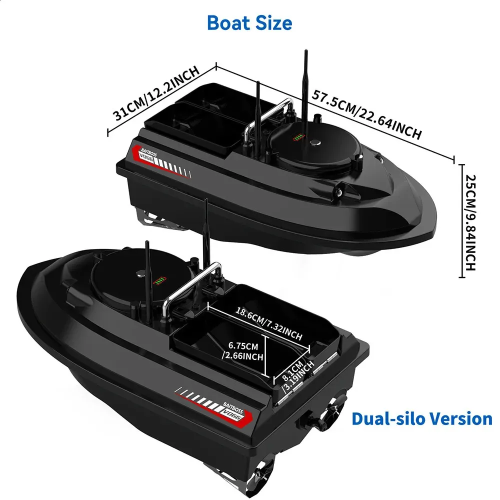 DINGYU Barco De Pesca RC Con GPS Y Retorno Automático – Doble Motor, Autonomía 5200mAh, Alcance 500m, Carga 2kg