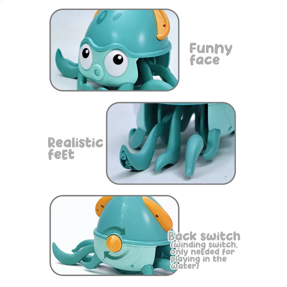 Children's Clockwork Crab and Octopus Toys That Can Be Dragged and Swim ...