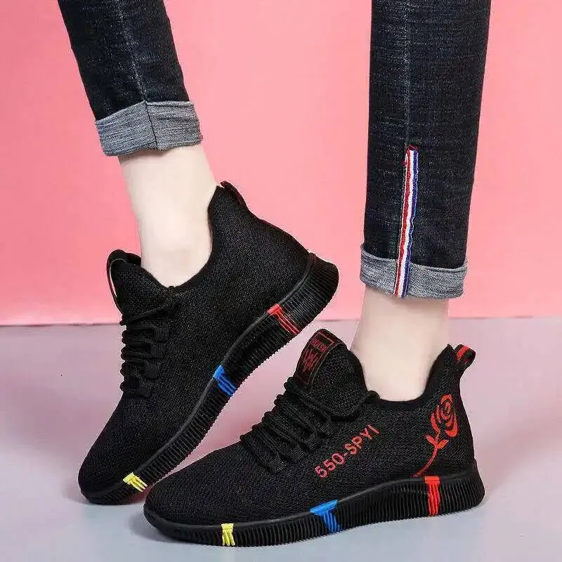 Mesh Womens Vulcanized Breathable Mom Shoes Lace Up Lightweight Female Flats Soft Women Sneakers Non Slip Zapatos De_desvips.com