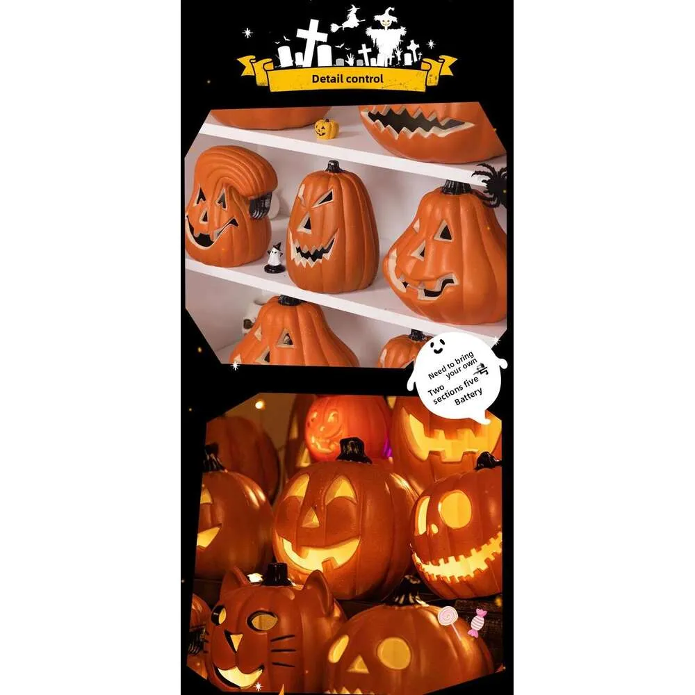 Halloween Jack-O-Lantern Pumpkin Led Light Lamp - Festive & Party ...