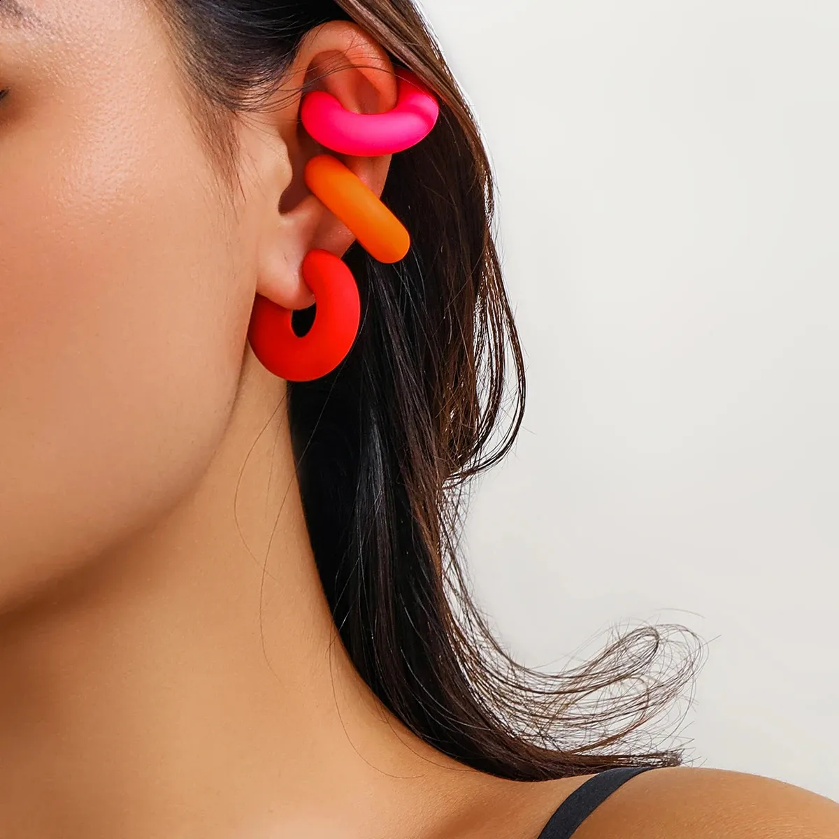 PuRui Trendy CCB Geometric Smooth Ear Clip for Women Girls Simple O ...
