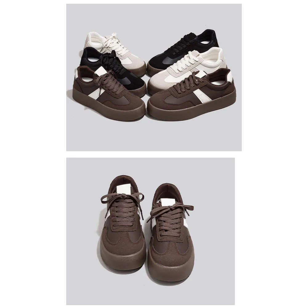 Women's Designer Golf Trainers White Versatile Thick-soled Shoes_voghion.com