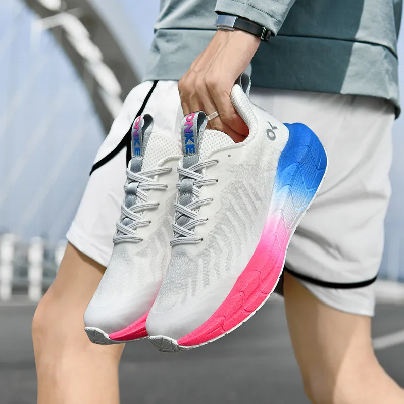 ONKE Free Shipping Designer Lightweight Shock-absorbing Mesh Breathable Running Jogging Shoes Exquisite White Black_desvips.com