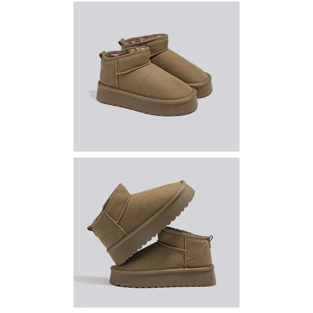 Platform Sole Snow For Women, Boots, 2024 Winter New Style, Warm Cotton Fleece Lined, Thickened Women's Shoes, Short_voghion.com
