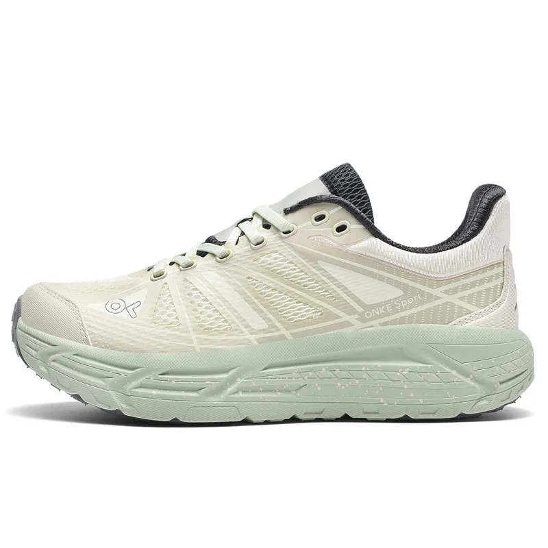 ONKE Kostenloser Versand Designer Leichtgewicht Stoßdämpfende Atmungsaktive Mesh Laufschuhe für Jogging in zartem Grün Schwarz_voghion.com