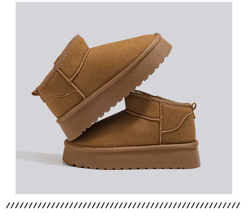 Platform Sole Snow For Women, Boots, 2024 Winter New Style, Warm Cotton Fleece Lined, Thickened Women's Shoes, Short_voghion.com