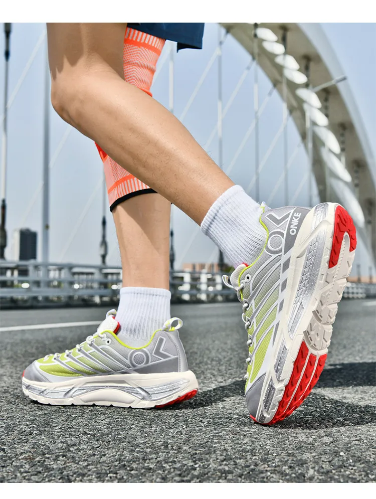 ONKE Free Shipping Designer Lightweight Shock-absorbing Mesh Breathable Running Jogging Shoes Artistic White_desvips.com