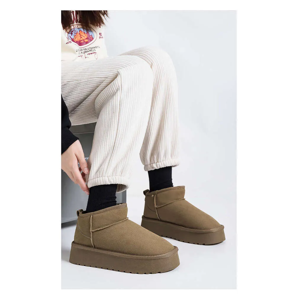 Platform Sole Snow For Women, Boots, 2024 Winter New Style, Warm Cotton Fleece Lined, Thickened Women's Shoes, Short_voghion.com