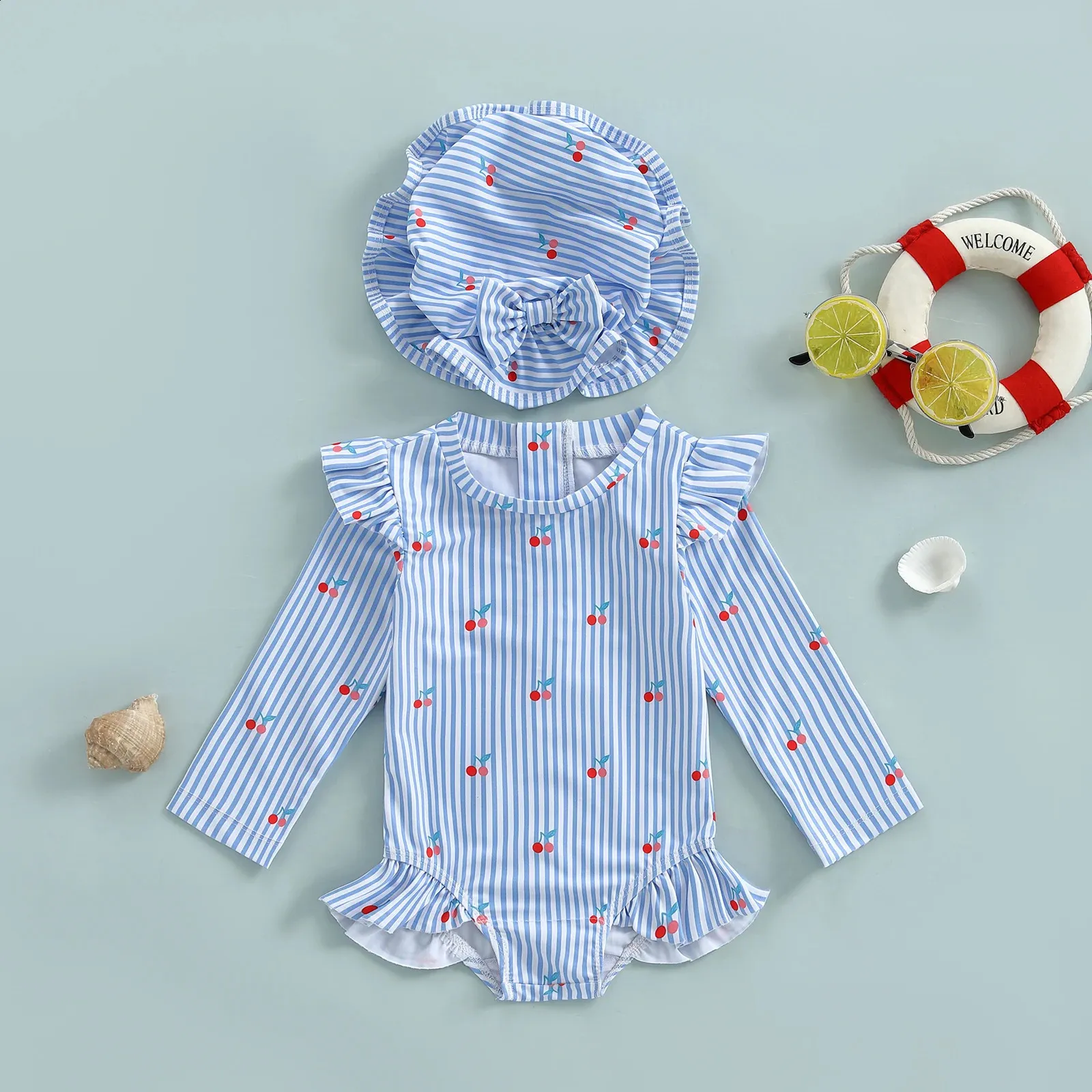 BAOHULU Costume Da Bagno A Due Pezzi Per Bambina E Ragazza - Maglietta A Maniche Lunghe UPF50+ E Gonna - Protezione Solare