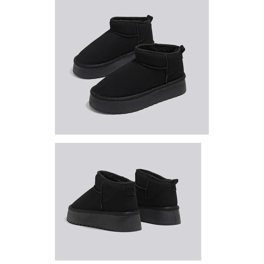 Platform Sole Snow For Women, Boots, 2024 Winter New Style, Warm Cotton Fleece Lined, Thickened Women's Shoes, Short_voghion.com