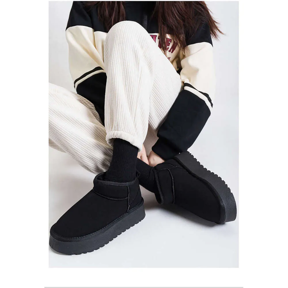 Platform Sole Snow For Women, Boots, 2024 Winter New Style, Warm Cotton Fleece Lined, Thickened Women's Shoes, Short_voghion.com