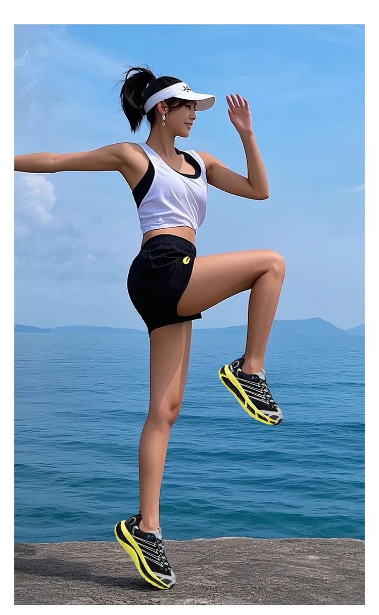 ONKE Free Shipping Designer Lightweight Shock-absorbing Mesh Breathable Running Jogging Shoes Artistic White_desvips.com