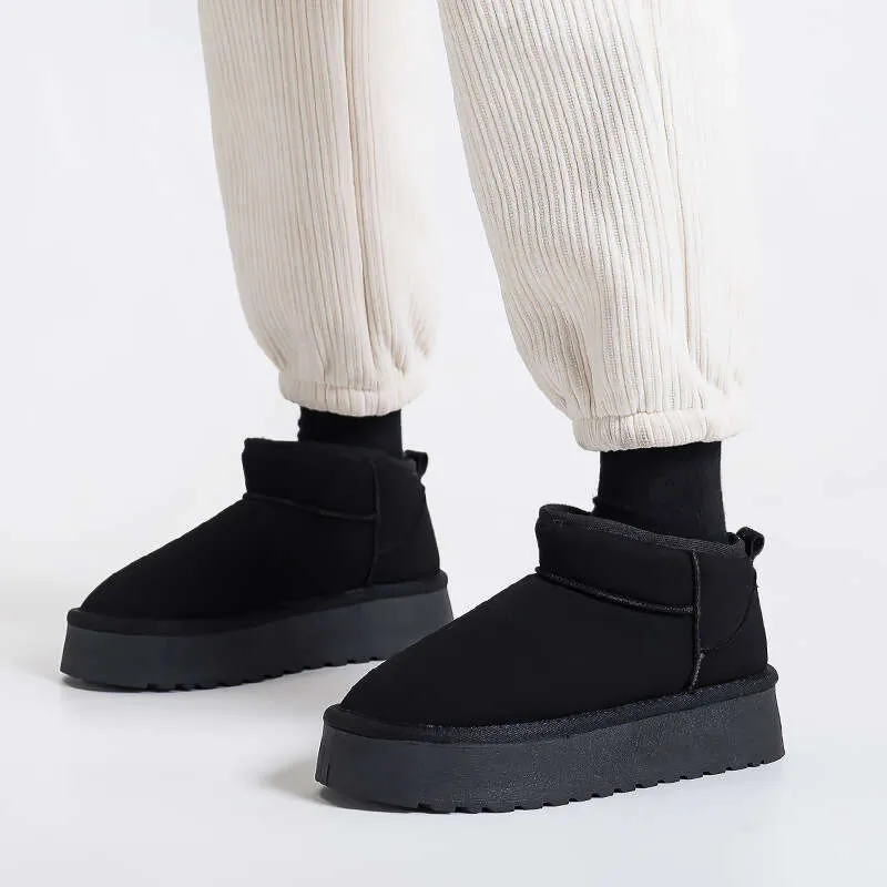 Platform Sole Snow For Women, Boots, 2024 Winter New Style, Warm Cotton Fleece Lined, Thickened Women's Shoes, Short_voghion.com