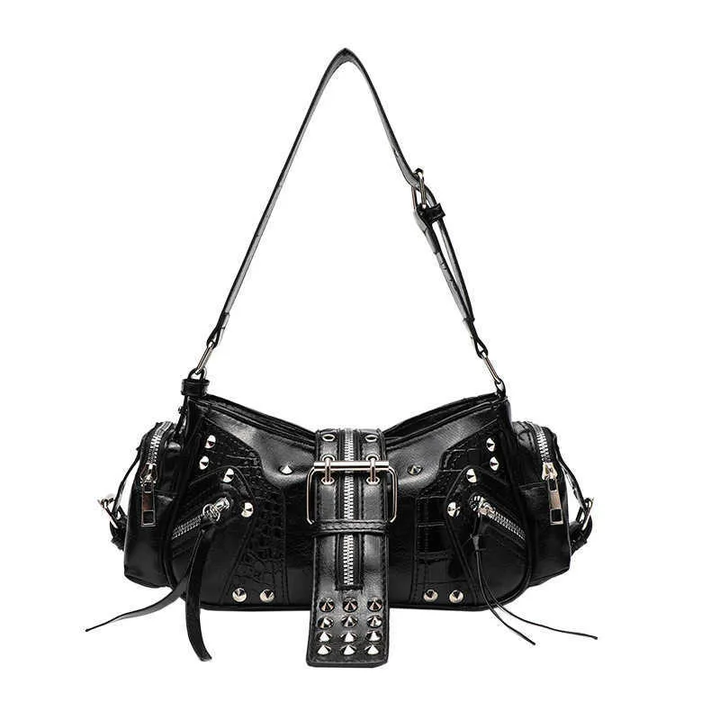 Vintage 00s y2k クレッセント ハラコ レザー ショルダーバッグ