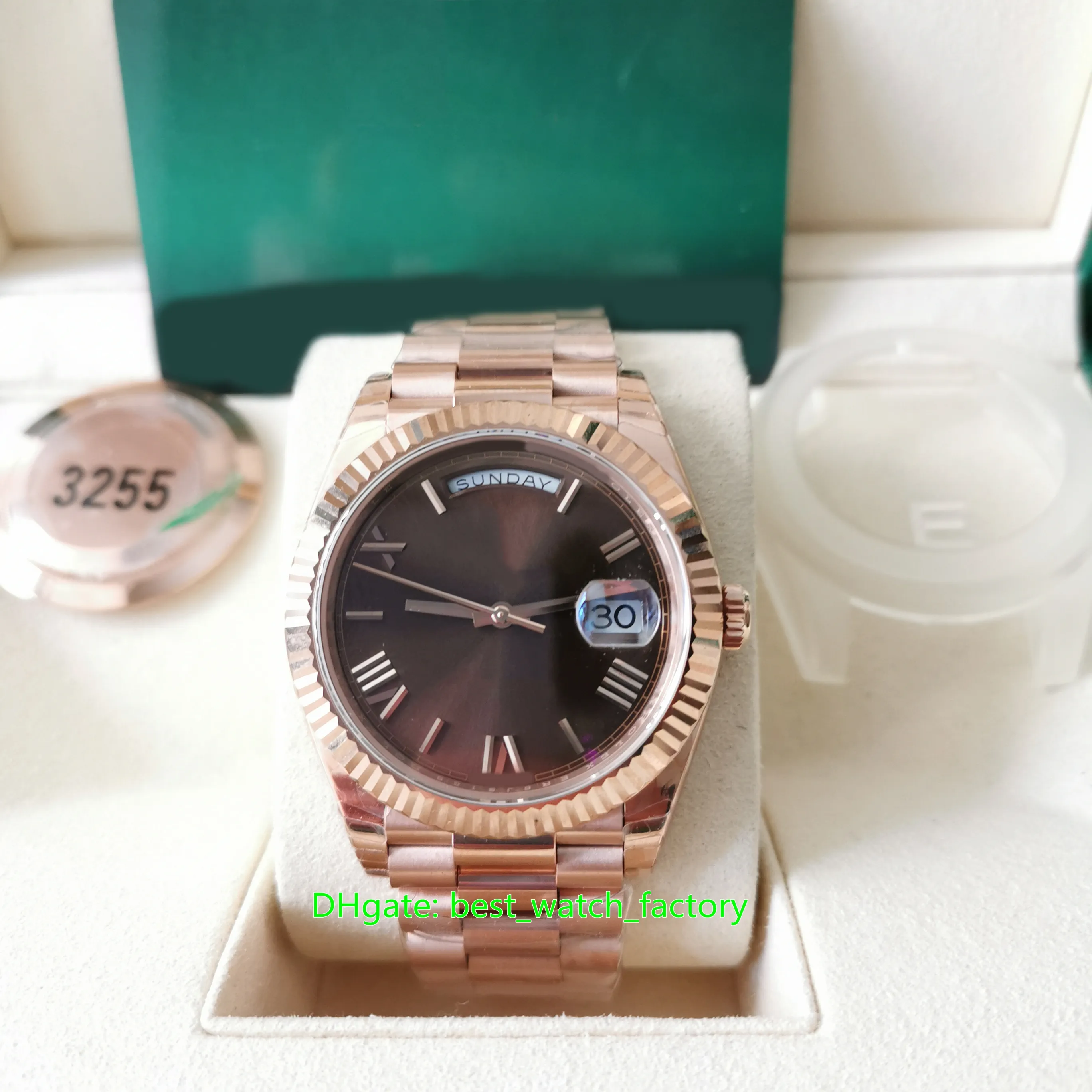 Cal 3255 EWE Factory Mens Watch CAL.3255 Movement 40mm President 228235 Brown ...