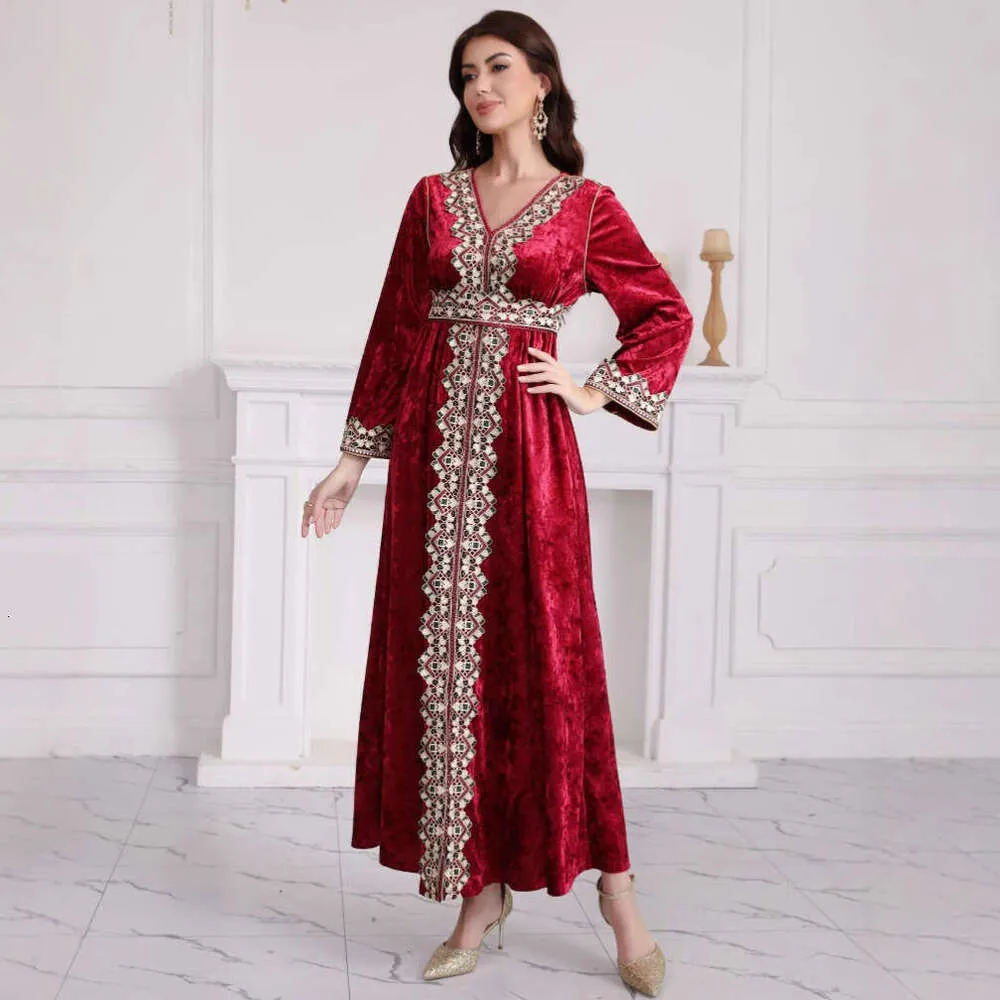 2025 Autumn Winter Velvet Long Sleeve Floor-Length Empire Waist Dress for Women from Dhgate Basic & Casual Dresses